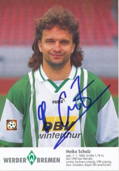 Heiko Scholz  1996/97  SV Werder Bremen Fußball Autogrammkarte original signiert 