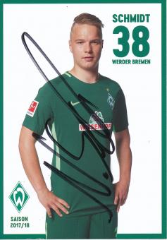Niklas Schmidt  2017/2018   SV Werder Bremen Fußball Autogrammkarte original signiert 
