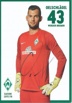 Eric Oelschlägel  2017/2018   SV Werder Bremen Fußball Autogrammkarte original signiert 