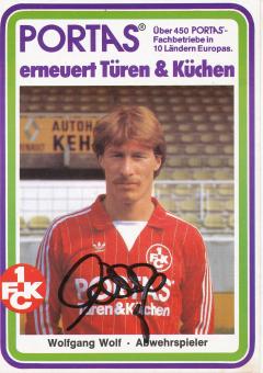 Wolfgang Wolf  1983/84  FC Kaiserslautern  Fußball Autogrammkarte original signiert 