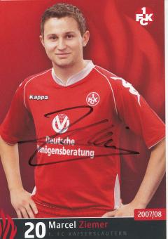 Marcel Ziemer  2007/2008  FC Kaiserslautern  Fußball Autogrammkarte original signiert 