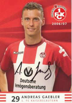 Andreas Gaebler  2006/2007  FC Kaiserslautern  Fußball Autogrammkarte original signiert 