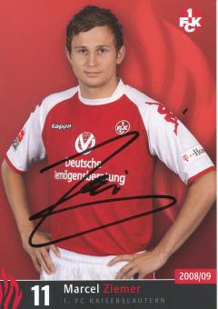 Marcel Ziemer  2008/2009  FC Kaiserslautern  Fußball Autogrammkarte original signiert 