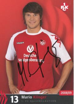 Mario Klinger  2008/2009  FC Kaiserslautern  Fußball Autogrammkarte original signiert 