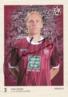 Leon Jessen  2010/2011  FC Kaiserslautern  Fußball Autogrammkarte original signiert 