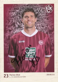 Florian Dick  2010/2011  FC Kaiserslautern  Fußball Autogrammkarte original signiert 