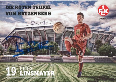 Denis Linsmayer  2012/2013  FC Kaiserslautern  Fußball Autogrammkarte original signiert 