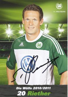 Sascha Riether  2010/2011  VFL Wolfsburg  Fußball Autogrammkarte original signiert 