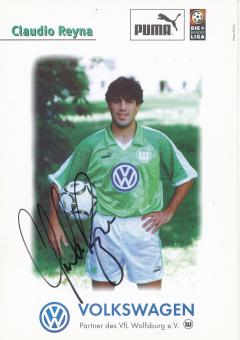 Claudio Reyna  1997/1998  VFL Wolfsburg  Fußball Autogrammkarte original signiert 