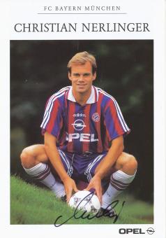 Christian Nerlinger  1995/1996 FC Bayern München Fußball Autogrammkarte original signiert 