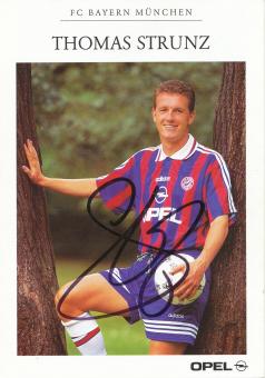 Thomas Strunz  1995/1996 FC Bayern München Fußball Autogrammkarte original signiert 