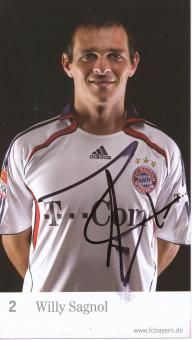 Willy Sagnol  2006/2007  FC Bayern München Fußball Autogrammkarte original signiert 