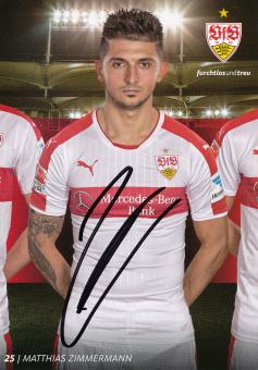 Matthias Zimmermann  2015/2016 VFB Stuttgart Fußball Autogrammkarte original signiert 