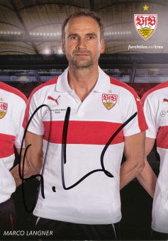 Marco Langner  2015/2016 VFB Stuttgart Fußball Autogrammkarte original signiert 