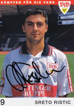 Sreto Ristic  1997/1998 VFB Stuttgart Fußball Autogrammkarte orig 