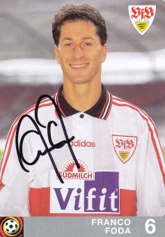 Franco Foda  1996/1997 VFB Stuttgart Fußball Autogrammkarte orig 