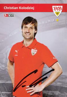 Christian Kolodziej   2009/2010 VFB Stuttgart Fußball Autogrammkarte original signiert 