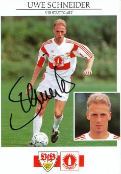 Uwe Schneider  1992/1993  VFB Stuttgart  Fußball Autogrammkarte original signiert 