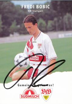 Fredi Bobic  1995/1996  VFB Stuttgart  Fußball Autogrammkarte original signiert 