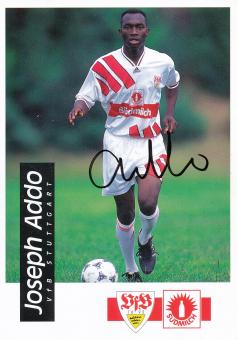Joseph Addo  1994/1995  VFB Stuttgart  Fußball Autogrammkarte original signiert 