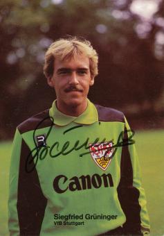 Siegfried Grüninger † 2016  1981/1982  VFB Stuttgart  Fußball Autogrammkarte original signiert 