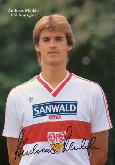 Andreas Merkle  1986/1987  VFB Stuttgart  Fußball Autogrammkarte original signiert 