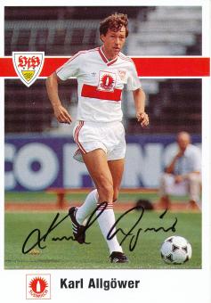 Karl Allgöwer  1989/1990  VFB Stuttgart  Fußball Autogrammkarte original signiert 
