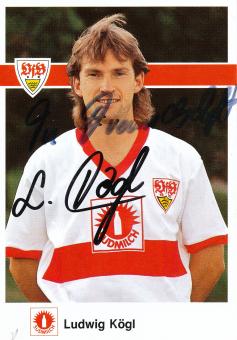 Ludwig Kögl 1990/1991  VFB Stuttgart  Fußball Autogrammkarte original signiert 