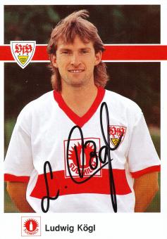 Ludwig Kögl 1990/1991  VFB Stuttgart  Fußball Autogrammkarte original signiert 