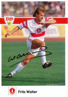 Fritz Walter  1990/1991  VFB Stuttgart  Fußball Autogrammkarte original signiert 