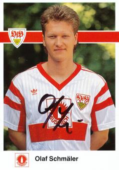 Olaf Schmäler   1990/1991  VFB Stuttgart  Fußball Autogrammkarte original signiert 