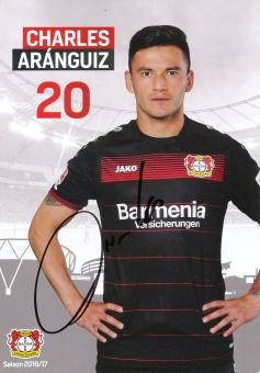 Charles Aranguiz  2016/2017  Bayer 04 Leverkusen Fußball Autogrammkarte original signiert 