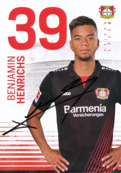 Benjamin Henrichs  2017/2018  Bayer 04 Leverkusen Fußball Autogrammkarte original signiert 