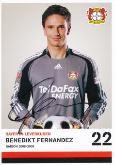 Benedikt Fernandez  2008/2009  Bayer 04 Leverkusen Fußball Autogrammkarte original signiert 