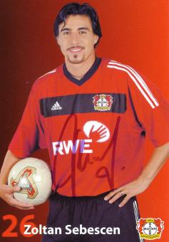 Zoltan Sebescen  2002/2003  Bayer 04 Leverkusen Fußball Autogrammkarte original signiert 