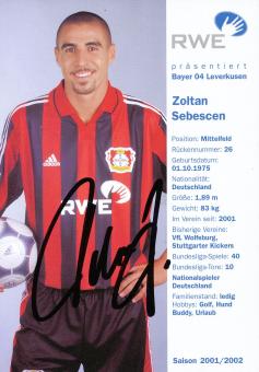 Zoltan Sebescen  2001/2002  Bayer 04 Leverkusen Fußball Autogrammkarte original signiert 