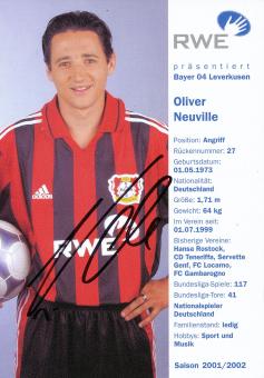 Oliver Neuville  2001/2002  Bayer 04 Leverkusen Fußball Autogrammkarte original signiert 