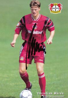 Christian Wörns  1996/1997  Bayer 04 Leverkusen Fußball Autogrammkarte original signiert 