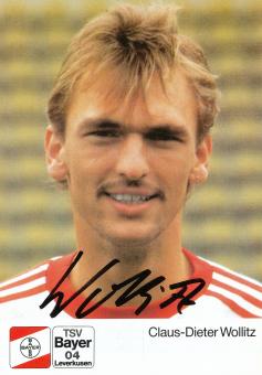 Claus Dieter Wollitz  15.7.1988  Bayer 04 Leverkusen Fußball Autogrammkarte original signiert 