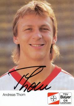 Andreas Thom  20.8.1990  Bayer 04 Leverkusen Fußball Autogrammkarte original signiert 