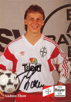 Andreas Thom  1.08.1991  Bayer 04 Leverkusen Fußball Autogrammkarte original signiert 