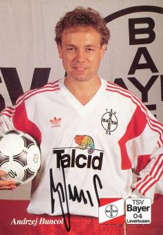 Andrzej Buncol  2.1.1992  Bayer 04 Leverkusen Fußball Autogrammkarte original signiert 