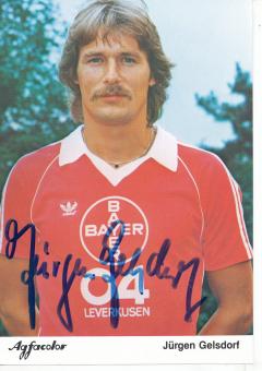 Jürgen Gelsdorf  Bayer 04 Leverkusen Fußball Autogrammkarte original signiert 