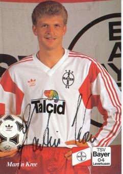 Martin Kree  25.08.1992  Bayer 04 Leverkusen Fußball Autogrammkarte Druck signiert 