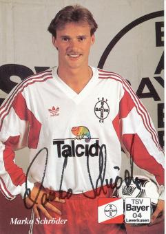Marko Schröder  25.08.1992  Bayer 04 Leverkusen Fußball Autogrammkarte Druck signiert 