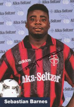 Sebastian Barnes  1995/1996  Bayer 04 Leverkusen Fußball Autogrammkarte original signiert 