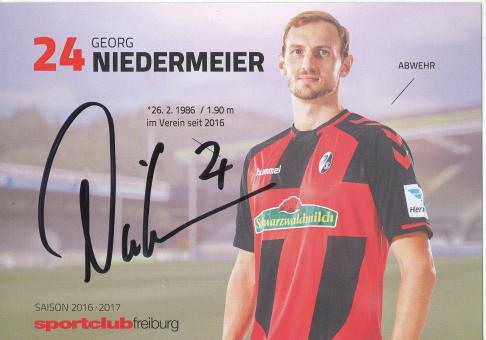 Georg Niedermeier  2016/2017  SC Freiburg Fußball Autogrammkarte original signiert 