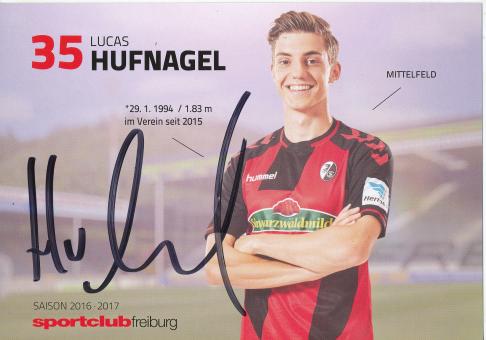 Lucas Hufnagel  2016/2017  SC Freiburg Fußball Autogrammkarte original signiert 