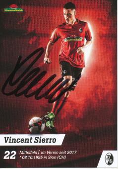 Vincent Sierro  2017/2018  SC Freiburg Fußball Autogrammkarte original signiert 