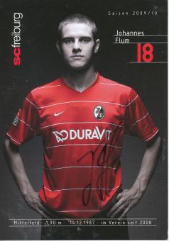 Johannes Flum   2009/2010  SC Freiburg Fußball Autogrammkarte original signiert 